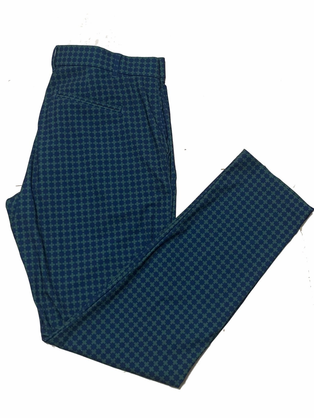 32 X 30 / Greyson Men's Blue Patterned Stretch Pants